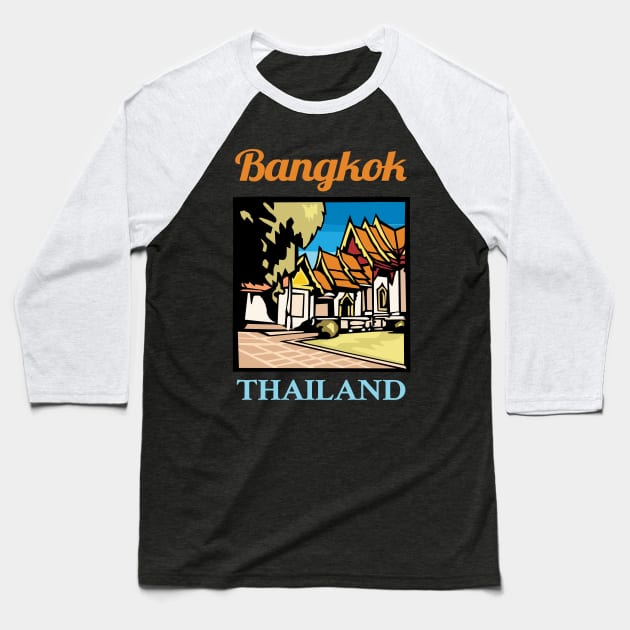 Visit Bangkok Thailand Baseball T-Shirt by KewaleeTee